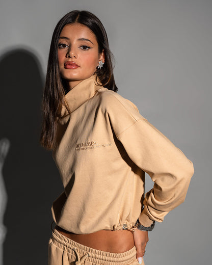 The Club's Semi-Cropped Sweatshirt Fawn