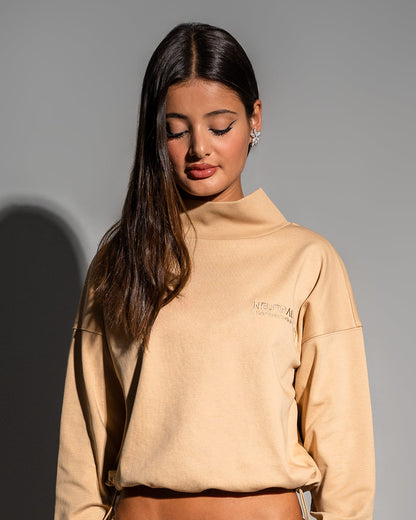 The Club's Semi-Cropped Sweatshirt Fawn