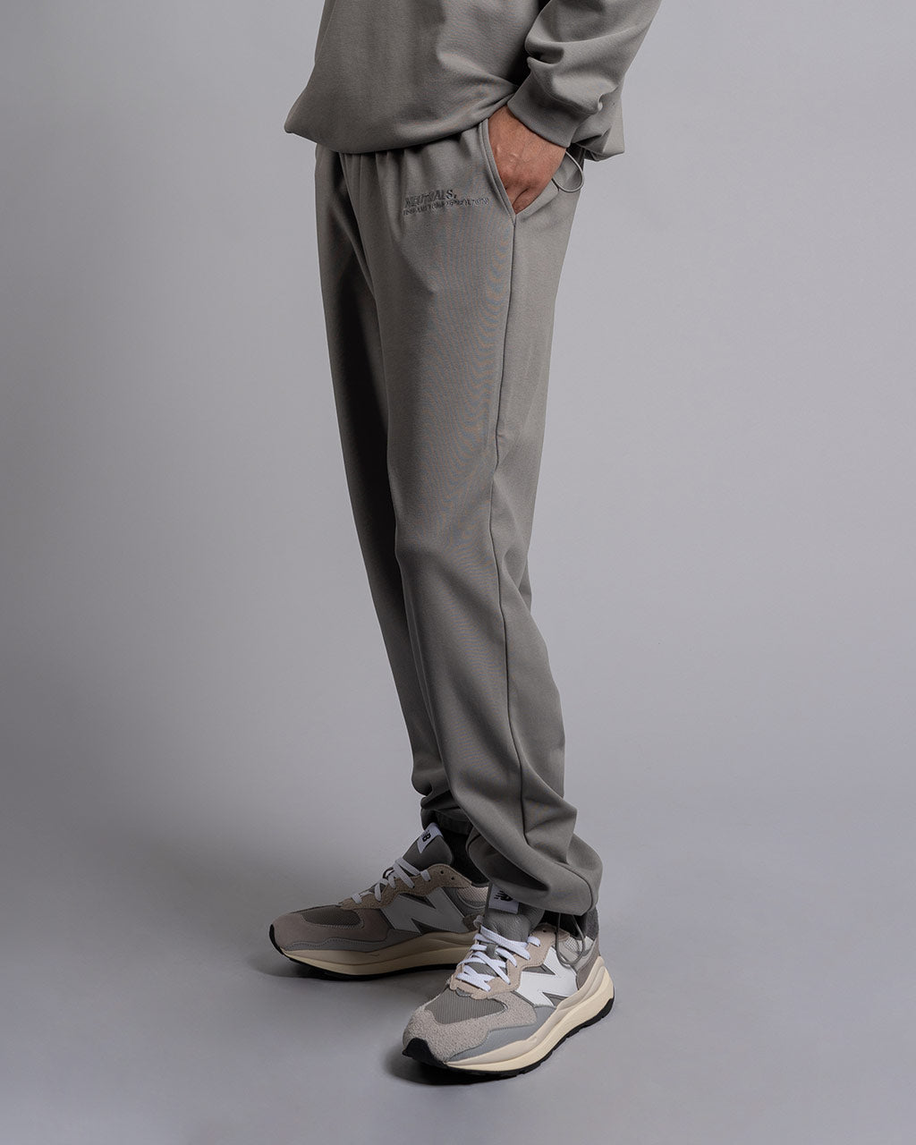 Side Angle of Men's Club Jogger Pants in Slate Color